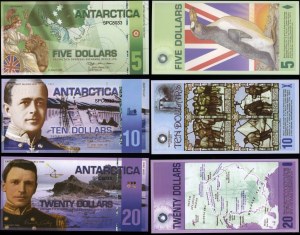 Antarctica, set of 6 bills, 2008-2011