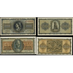 Grecja, zestaw: 1.000 drachm i 5.000 drachm, 21.08.1942 i 19.07.1943