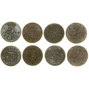 Polska, zestaw: 4 x grosz, 2 x 1767, 1770, 1787, Kraków i Warszawa