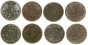 Poland, set: 4 x penny, 2 x 1767, 1770, 1787, Krakow and Warsaw