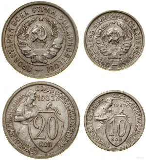 Russia, 20 and 10 kopecks, 1932, Leningrad
