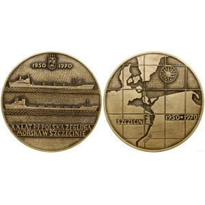 Polska, medal XX-lecie Polskiej Żeglugi Morskiej w Szczecinie, 1970, Warszawa
