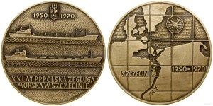 Poland, medal of the 20th anniversary of Polish Shipping in Szczecin, 1970, Warsaw