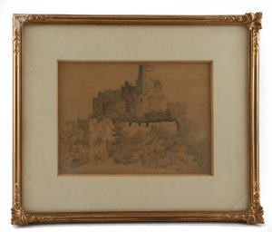 Aleksander GRYGLEWSKI (1833-1879), Pejzaż z ruinami zamku, 1863