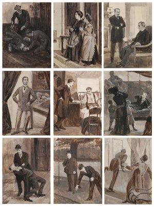 Wilhelm WACHTEL (1875-1942), Zestaw dziewięciu ilustracji do książki