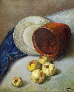 Józef KOWNER (1895-1967), Martwa natura z jabłkami, 1930