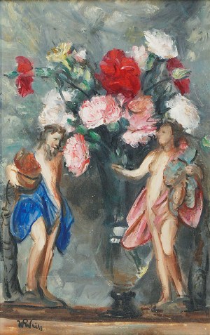 Wojciech WEISS (1875-1950), Kwiaty i figurki