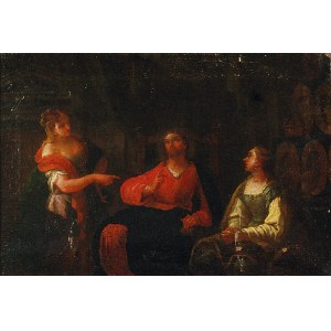 Malarz nieokreślony, flamandzki, XVII/XVIII w., Chrystus u Marii i Marty