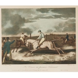 Jean Pierre Marie JAZET (1788-1871), Carl VERNET (1758-1836) - według, La Course au premier Tournant [Wyścig na pierwszym zakręcie], 1827