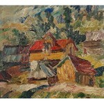 Włodzimierz SAWULAK (1906-1980), Pejzaż z chatami