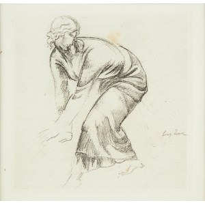 Eugeniusz Zak (1884 - 1926 ), Pochylona kobieta, Z La porte Lourde, Paris 1929 r.