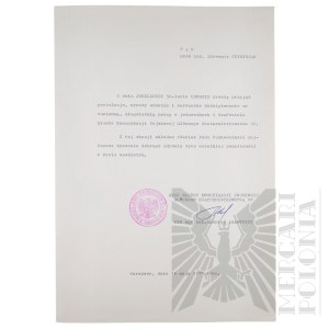 III RP - Birthday wishes from the Head of the Military Communication Service of the General Quartermaster Office of the Polish Army, Col. Andrzej Adamowicz, to Lt. Col. Slawomir Cupryszak.