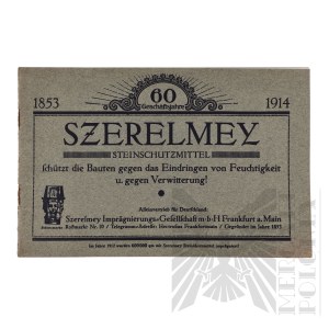 German Cestery - Advertising Brochure Szerelmey Stone Protection Agent (Szerelmey Steinschutzmittel, Frankfurt).