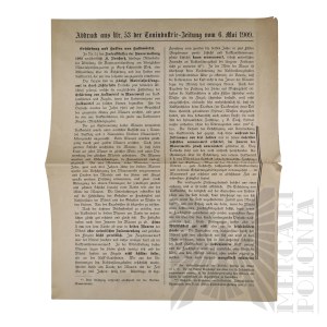 Cesarstwo Niemieckie - Ulotka Biuletyn Przetwórstwa Przemysłu Gliniastego (Tonindustrie-Beitung), 1909 r.