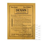 Niemcy - Ulotka Reklamowa Densin Skoncentrowany Dodatek Do Zapraw, Fabryka Wyrobów Chemicznych i Technicznych Densin (Densin Konzentrierter Mortelzusatz, Densin Fabrik Chem. Techn. Produkte), Frankurt Nad Menem (Frankfurt Am Main)