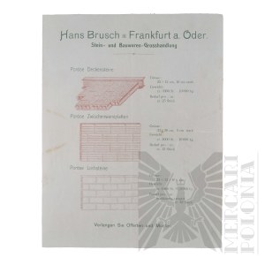 Germany- Advertising Leaflet Hans Brusch Wholesaler of Stone and Building Materials (