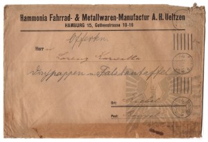 Germany - Envelope of the Company Hammonia Bicycle and Metal Products Manufacturer A.H. Ueltzen (Hammonia Fahrrad & Metallwaren Manufactur A.H. Ueltzen, Hamburg)