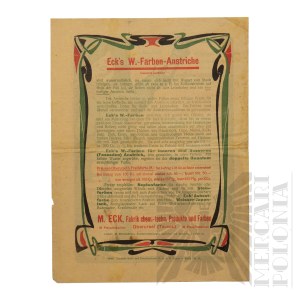 Germany-Advertising Flyer for Washable Paint Factory M. Eck (