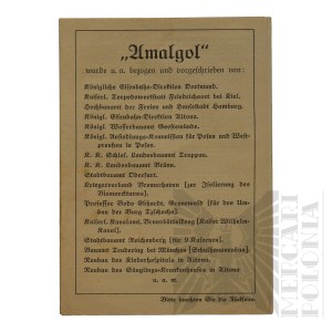 Niemcy - Broszura Reklamowa Almagol Olej Beztłuszczowy, Bezbarwny, Kwasoodporny (Almagol Oel Afettfrei Farblos Saurefest), Hamburg