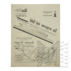 Germany - Advertising Flyer Gustav Krueger Komory-Gubin (Mueckenberg-Guben)