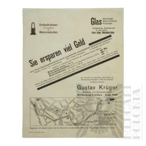 Germany - Advertising Flyer Gustav Krueger Komory-Gubin (Mueckenberg-Guben)