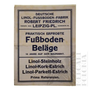 Niemcy - Broszura Reklamowa Niemieckiej Fabryki Podłóg Linolowych Wykładziny Podłogowe (Deutsche Linol-Fussboden-Fabrik Fussboden Belage)