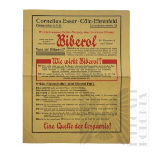 Germany - Advertising Leaflet Biberol Cornelius Esser Cologne