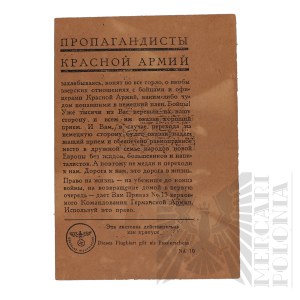 Third Reich Propaganda Leaflet for Red Army Soldiers.