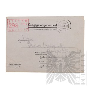III Rzesza - List ze Stalagu XVII B Krems-Gneixendorf, rok 1941. Ozorków (Łódz)