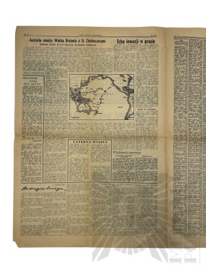 Third Reich - New Warsaw Courier of June 7, 1944 with Information on the Normandy Attack. Polish-language 