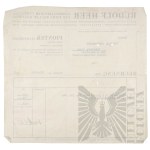 III Rzesza - Rachunek z Fabryki Maszyn Rolniczych Rudolfa Heera Wystawiony dla Aleksandra Fortuny. Piątek (Piontek) koło Kutna (Warthegau)