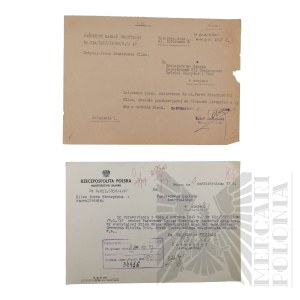 People's Republic of Poland - Order to transfer the case file of Brig. Gen. Jerzy Ferek-Bleszyński to the State Pension Institute in Warsaw.