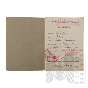 People's Republic of Poland - Contribution booklet of the Bank Spółdzielczy 