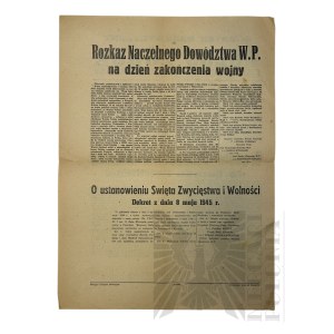 PRL - Dodatek Nadzwyczajny do Gazety Głos Ludu z 9 Maja 1945 r. z Informacją o Bezwarunkowej Kapitulacji Niemiec.