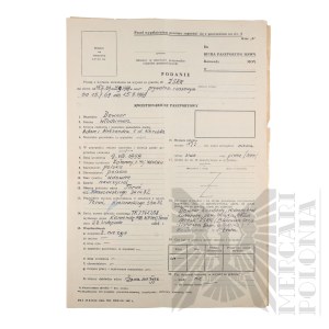 PRL - Kwestionariusz Paszportowy Włodzimierza Downara.