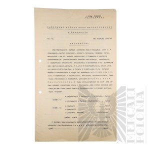 People's Republic of Poland - A copy of the Certificate of Completion of the State Higher Learning Course of Vladimir Downar.