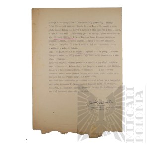 People's Republic of Poland - Maria Janasek's Application for the Grant of the Pension of Georgette Bleszynski Daughter of Brig. Gen. Jerzy Ferek-Bleszynski. Rogozno