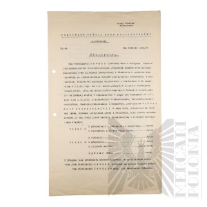 PRL - A copy of the Diploma of Completion of the State Higher Teacher Training Course in Warsaw by Włodzimierz Downar.
