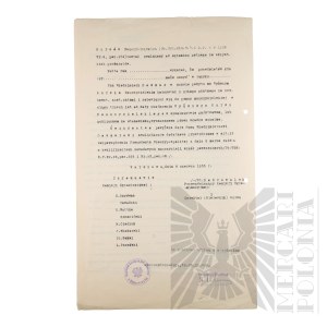 PRL - A copy of the Diploma of Completion of the State Higher Teacher Training Course in Warsaw by Włodzimierz Downar.