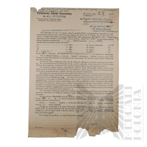 People's Republic of Poland - Letter from the State Pension Fund to Maria Janasek. (Brig. Gen. Jerzy Ferek-Bleszynski)