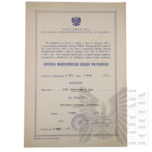 PRL - Act of Appointment to the Rank of Senior Staff Sergeant Stanislaw Cioka.