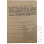 PRL - Application for the awarding of the Grunwald Badge to Tadeusz Karlsbald.