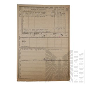 People's Republic of Poland - Pension File Card of Brig. Gen. Jerzy Ferek-Bleszynski.