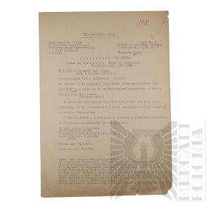 People's Republic of Poland - Certified Copy of Pass for Travel to Rogoźno by Maria Janasek (Brig. Gen. Jerzy Ferek-Błeszyński) Issued by the Ministry of State Administration Repatriation Office.