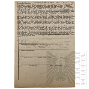 PRL - Application for the award of the Bronze Medal for Meritorious Service for National Defense to Leonard Waszkiewicz.