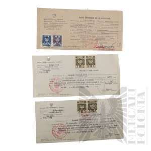 PRL - Three Civil Status Acts of Vladimir Downar. Abbreviated Copy of Birth Certificate. Excerpt from the Death Certificate in Two Pieces.