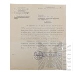PRL - Orzeczenie Lekarskie Wraz z Wypowiedzeniem Stosunku Służbowego Włodzimierza Downara.