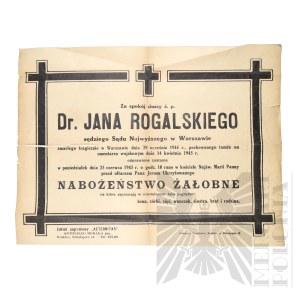 PRL - Information about the Funeral Service of Dr. Jan Rogalski