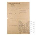 PRL - Deklaracja Członkowska Polskiego Związku B. Więźniów Politycznych Hitlerowskich Więzień i Obozów Koncentracyjnych Włodzimierza Downara.