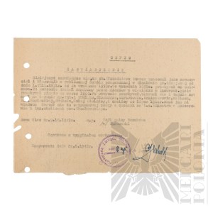 People's Republic of Poland - A copy of the Certificate of Secret Teaching during World War II by Wlodzimierz Downar.